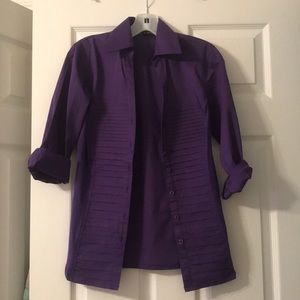 Purple button-down shirt